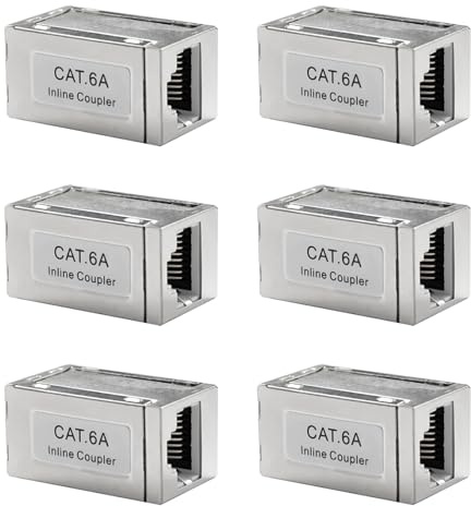 6 Stück RJ45 Kupplung, LAN Kabel Verlängerung, 10G Netzwerkkabel Ethernet Adapter für Ethernet Patchkabel Cat 8 7 6 6A 5 5e, Netzwerk Verbinder Stabile Datenübertragung für Heimnetz und Büronetzwerk