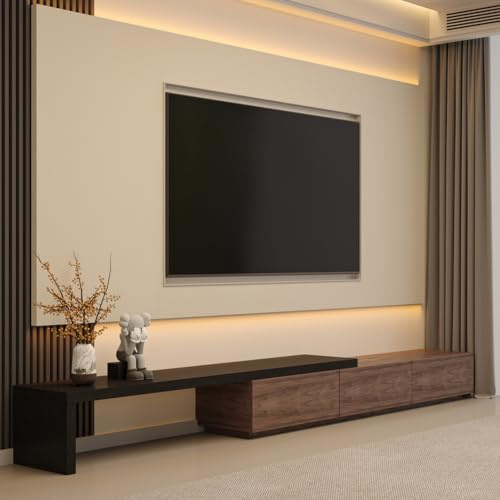 HOLGVE Extendable TV Stand, Media Stand Cabinet Modern TV Console Table | Wood Modern Entertainment Center, 200-390cm Extendable TV Stand for 120 Inch TV, Fully Assembled(C)