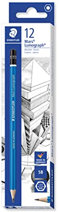 STAEDTLER 100-5B Mars Lumograph Bleistift, 100 Härtegrad, 5B, 12 Stück im Kartonetui