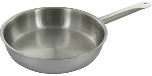 Baumalu - Poêle à Frire Ligne Professionnelle en Acier Ultra Résistant - Chauffe Très Rapide - Manche Ergonomique et Sécurisé - Tous Feux Dont Induction - Ø24 cm