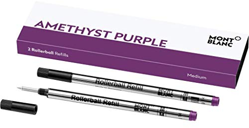 Montblanc Tintenroller Minen Amethyst Purple 106931 – Ersatzmine für Roller Ball und Fineliner Größe M – 2 x Refill Rollerball M