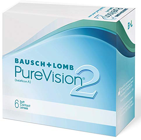 Bausch + Lomb PureVision 2 Monatslinsen, sehr dünne sphärische Kontaktlinsen, weich, 6 Stück / BC 8.6 mm / DIA 14 / -3,00 Dioptrien