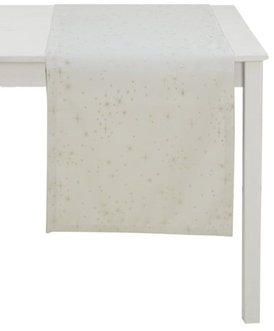 APELT 4907_48x140_50 Tischläufer 4907 Sterne, circa 48 x 140 cm, natur/gold