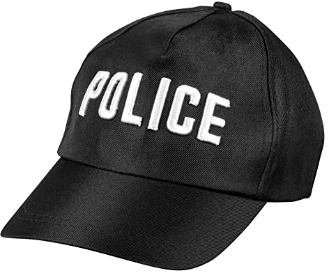 Boland 97046 - Polizei Mütze für Erwachsene, Basecap mit Aufdruck Police, Hut für Faschingskostüme, für Damen und Herren, Polizist
