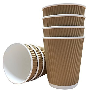 Tazze bicchieri usa e getta di carta Kraft per tè caffè cappuccino bevande calde tripla increspatura 236ml x1000 UKB1060
