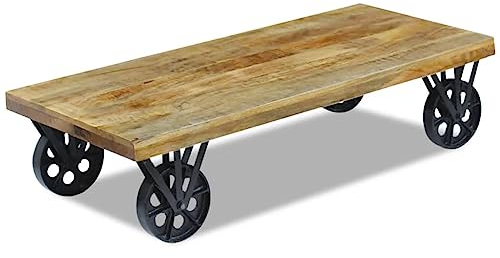 vidaXL Couchtisch Beistelltisch Kaffeetisch Wohnzimmertisch Industrie Mangoholz