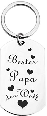 Vatertagsgeschenk für Papa Schlüsselanhänger Geschenke für Männer, Papa Schlüsselanhänger Gravur mit Bester Papa der Welt zum Geburtstag Vatertag Geschenk, Kleine Weihnachtsgeschenke für Papa Lustig