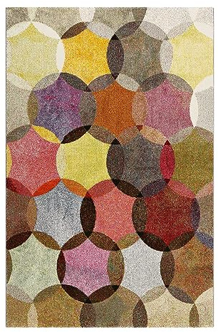 Wecon Home Modernina Kurzflorteppich, 133 x 200 cm, Multicolor | Teppich Bunt Kurzflor für Wohnzimmer Schlafzimmer Flur Kinderzimmer das Original