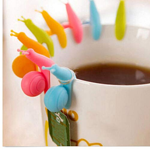 Zonfer 10pcs Schnecke-Form-silikon Hanging Teebeutelhalter-Schalen-Becher (zufällige Farbe)