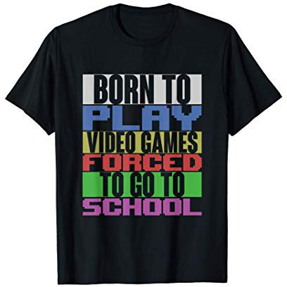 Gamer Regalo Divertente Nato Per Giocare Ai Videogiochi Maglietta