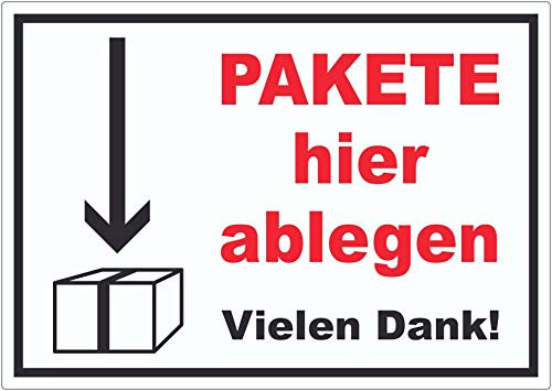 Pakete hier ablegen Aufkleber A4 (210x297mm)