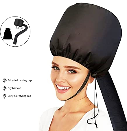 hadio Bonnet Hood Hair Dryer, Adjustable Hair Dryer Hood Bonnet for Hand Held Hair Dryer Cap Bonnet, Stretchable and Extended Hose Length Hair Drying Bonnet for Hair Care, Styling &Deep Condition