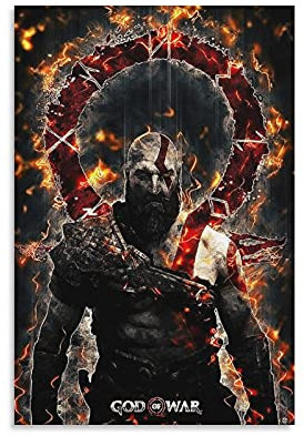 GNKIO God of War Poster Dekorative Malerei Leinwand Wandkunst Wohnzimmer Poster Schlafzimmer Malerei 24x36inch(60x90cm)