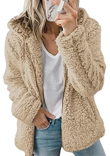 WHZXYDN Nuovo Abbigliamento da Donna con Cappuccio in Pile di Lana Autunno E Inverno Cappotto Caldo Giacca