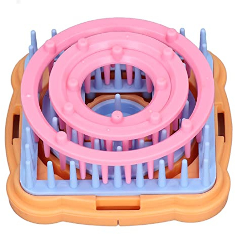 HERCHR Strickmaschine, Hutstrickmaschine, Strickbrett Rotierende Doppelstrickmaschine, Webstuhl-Maschinen-Kit für Erwachsene oder Kinder