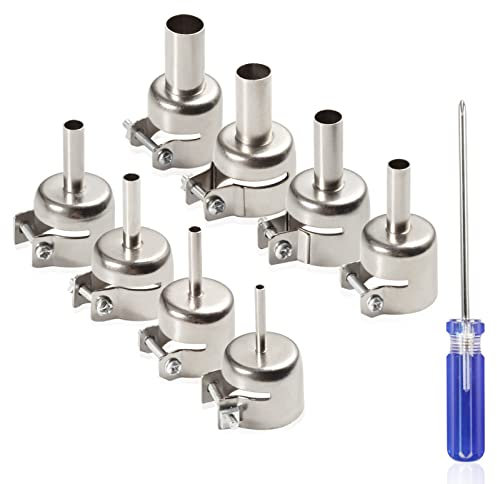SPEEDWOX 8 Pcs Heat Gun Nozzles Kit Replacement Kits for 850 Series Hot Air Soldering Station Air Pump Type Repair Tools Hot Air Gun Accessories Tools（3/4/5/6/7/8/10/12mm）