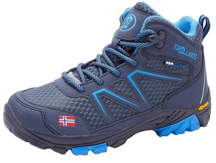 Trollkids Kids Skarvan Hiker Mid | Wasserdicht, Reflektoren für mehr Sichtbarkeit, Vibram-Sohle für sicheren Halt und Komfort
