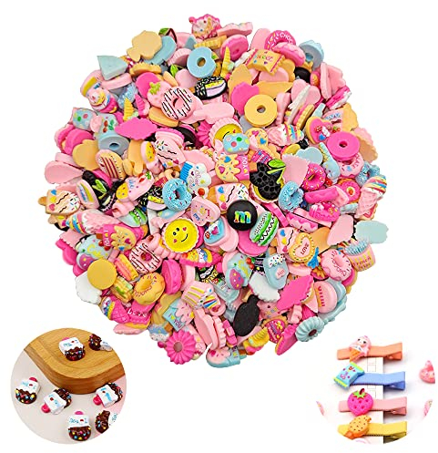 200 Stücke Super Niedlich Slime Charms, Cute Slime Charms Mixed Set, Süßigkeiten Harz Flatback, für DIY Craft Making Scrapbooking, Handyhülle,Haarclip,Schmuckherstellung, zufälliger Stil