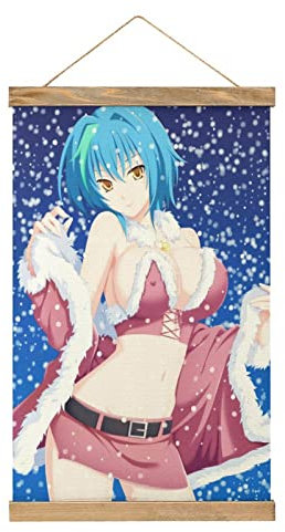YBEL Highschool DXD Anime Scroll-Poster Stoffbild Kunst Holz DIY Rahmen Hängender Druck Aufhänger für Raumdekoration Öl Leinwand Kit Geschenk