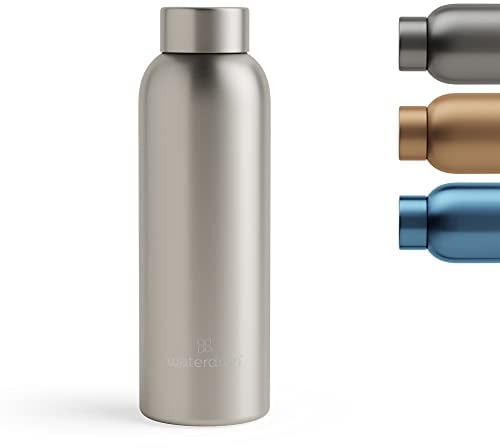 Waterdrop® Steel Bottle 600ml isolierte Trinkflasche auslaufsicher | Thermosflasche 24h kalt, 12h heiß | doppelwandige Edelstahl Wasserflasche | bruchsicher | Kohlensäure geeignet