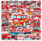 Feuerwehr Sticker,50 Stück Feuerwehrauto Sticker Set,Wasserfeste Vinyl Fahrzeug Belohnungssticker für Auto Laptop Computer Skateboard Wasserflaschen Koffer Fahrrad Motorrad Aufkleber