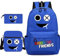 Jilijia Rucksack mit buntem Monstermotiv, Cyan-Looky, Rot, Anime-Spiel-Peripherie-Tagesrucksack, Schultertasche, dreiteilig, Büchertasche, Lunchbag, Stifttasche, 3-teiliges Set, Schatzblau, 45*32CM