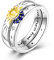 NARMO 925 Sterling Silber Ring für Frauen Star River Universe Ring Statement Ring Einzigartige Ringe Größe 60mm