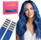 WENNALIFE Tape Extensions Echthaar, 55cm 30g 10 Stück Invisible Tape in Extensions Echthaar, Echthaar Extensions Tape, Haarverlängerung Echthaar, Remy Gerade Haarextension Echthaar #Blau