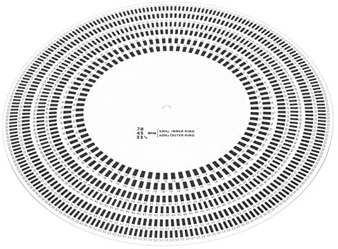 HOHXFYP LP Phono Geschwindigkeitstestscheibe für Schallplattenspieler, Plattenspieler Strobe Disc Stroboskop Matte, 33/45/78 U/Min, 50/60 Hz Plattenspieler Platten Kalibrierungsmatte