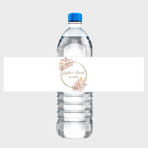 30 Stück Personalisierte Hochzeitsflaschen-Wasser-Etiketten, personalisierte Wasserflaschen-Etiketten, Geburtstag, Jahrestag, Hochzeitsdekoration (3,20 x 5 cm)