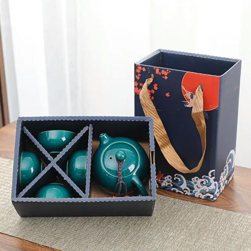 MAIYO 4 Tassen Kung Fu Tee-Set Reise-Set Keramik Tragbare Teekanne Porzellan Teaset Gaiwan Tee Tassen Tee Werkzeug Mit Reisetasche
