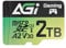AGI TF138 2TB Scheda Micro SD con Adattatore, e microSDXC, A2, U3, V30, velocità di lettura fino a 170 MB/s per Drone/DashCam/Fotocamera/Telefono/Switch/PC/Tablet