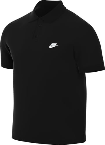 Nike Herren Club Ss Polo Pique T-Shirt, Black/White, M