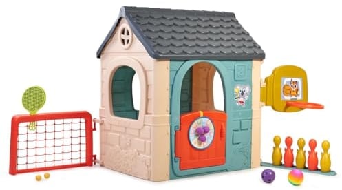 FEBER - Casual 6 Activities House, maisonnette avec 6 activités de Jeu, Accessoires Inclus pour Les Jeux, Couleurs résistantes à la lumière du Soleil, Montage Facile, +3 Ans, Famosa (FEH23000)