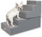 Nepfaivy Hundetreppe für Kleine Hunde 5-Stufig, Hundetreppe Hunderampe für Bett und Sofa aus Hochdichtem Schwamm, Haustiertreppe mit Abnehmbarem, Waschbarem Bezug und Rutschfestem Boden, 76x40x56cm
