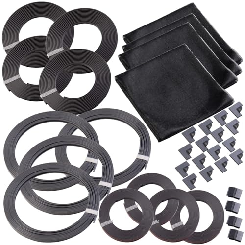 infactory Moskitonetz-Vorhang: 4er-Set Fenster-Fliegengitter, Magnetleisten, 130x150cm, anthrazit (Moskitogitter, Schutznetz, Magnetleiste)