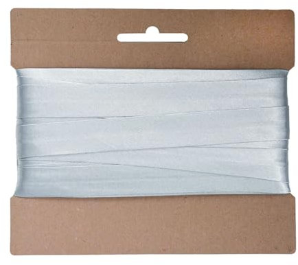 20m Schrägband Satin 20mm gefalzt Kantenband Einfassband 29 Farben wählbar, Farbe:silbergrau