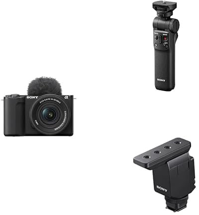 Sony ZV-E10 II K di Sony | Vlog camera APSC con lente intercambiabile 16-50mm II f/3.5-5.6 Power Zoom + Sony GP-VPT2BT - Shooting Grip Bluetooth + Sony Microfono shotgun ECM-B10