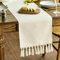 Artoid Mode Beige Landhausstil Quasten Tischläufer, Waschbar Küche Tisch Dekoration Party Geburtstag Hochzeit Dekor 33x143 cm