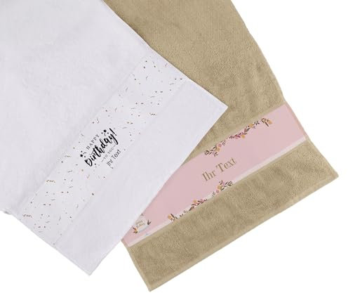 Erwin Müller Duschtuch mit Namen | Personalisiertes Badetuch, 100% Baumwolle, Geschenk für Damen und Herren, Aus Frotteestoff, Motiv: Geburtstag | 70x140 cm