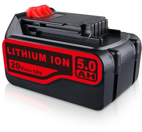 DASNITE LB2X4020 5,0Ah Ersatzakku für Black+Decker 18V Akku 20V Max Li-ion Kompatibel mit Black & Decker 18V/20V MaxLB20 LBX20 LBXR20 LBXR2020-OPE LBXR20B-2 LST220 BL1518 BL2018 GKC1825L GTC1850L20