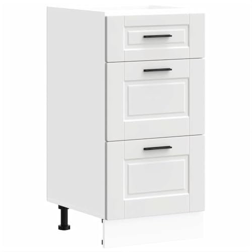 vidaXL Mueble bajo de Cocina Porto Madera contrachapada Blanca, Mueble bajo de Fregadero, Mueble bajo de Cocina con cajón, Mueble bajo de Fregadero