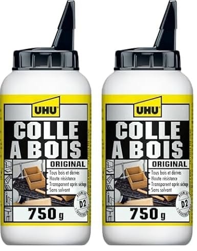 UHU Holzleim Original Flasche, Universeller Weißleim - geeignet für alle üblichen Holzarten und -verklebungen, 750 g (Packung mit 2)