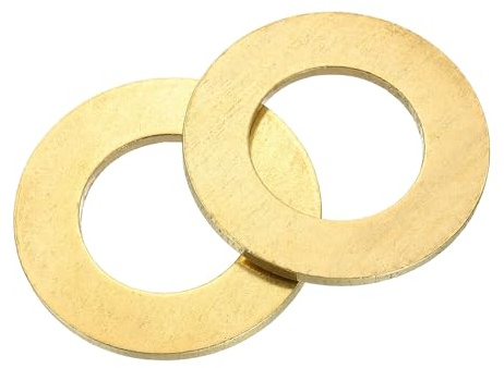 QUARKZMAN Arandela Plana, 2 Pcs Arandelas de Latón M27, 50mm OD, 3mm de Espesor Kit de Surtido de Sellos de Anillo, Junta de Sellado Metálica para Tornillos, Pernos y Tuercas