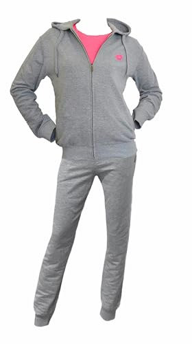 Lotto Tuta Donna in Felpa Estiva - Tuta Donna Completa - Sportiva - Leggera Morbida per il tuo massimo comfort (8185 GRIGIO, XL)