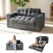 MAXYOYO Bodensofa Schlafsofa 140cm Breit mit Kissen, 2-in-1 Klappbar Cord Sofa 2 Sitzer mit Schlaffunktion, Liegefläche 101x196CM für Wohnzimmer, Schlafzimmer, Lounge