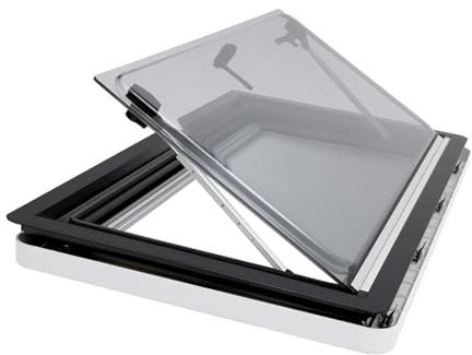 QZCX Caravan Roof Vent Fan, 450 * 500mm Caravan Ventilation Window RV Side Window Camper External Push Window Trailer Van