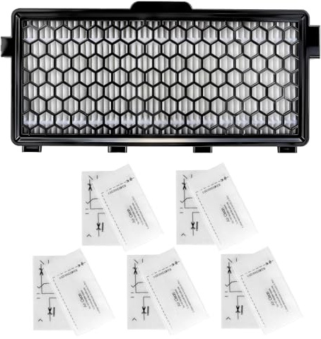 Filtre à air actif (SF-AA 50) compatible avec les aspirateurs Miele Active Air Clean 50, Classic C1, C2, Complete C1 C2, (1 Active Air Clean Filter + 5 Motorschutzfilter)