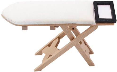 Muebles de casa de muñecas, Mesa de Planchar Plegable Realista, Accesorios de casa de muñecas en Miniatura, Accesorios de lavandería para micropaisaje de jardín de Hadas DIY