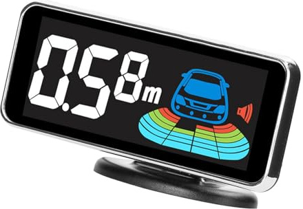 Horett Parcheggio Auto Sensore Posteriore con Radar a 8 Sensori Distanza Display LCD Buzzer Avvisatore - Compatibile con 12 V Veicolo (Sonda da 4 pezzi)